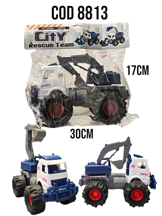 Camión de Rescate "City Series" con Acción de Inercia - Ruedas Gigantes